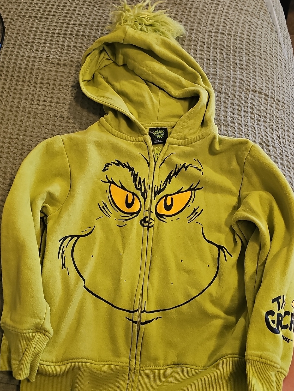Dr. Seuss Green Grinch Face Zip-Up Hoodie